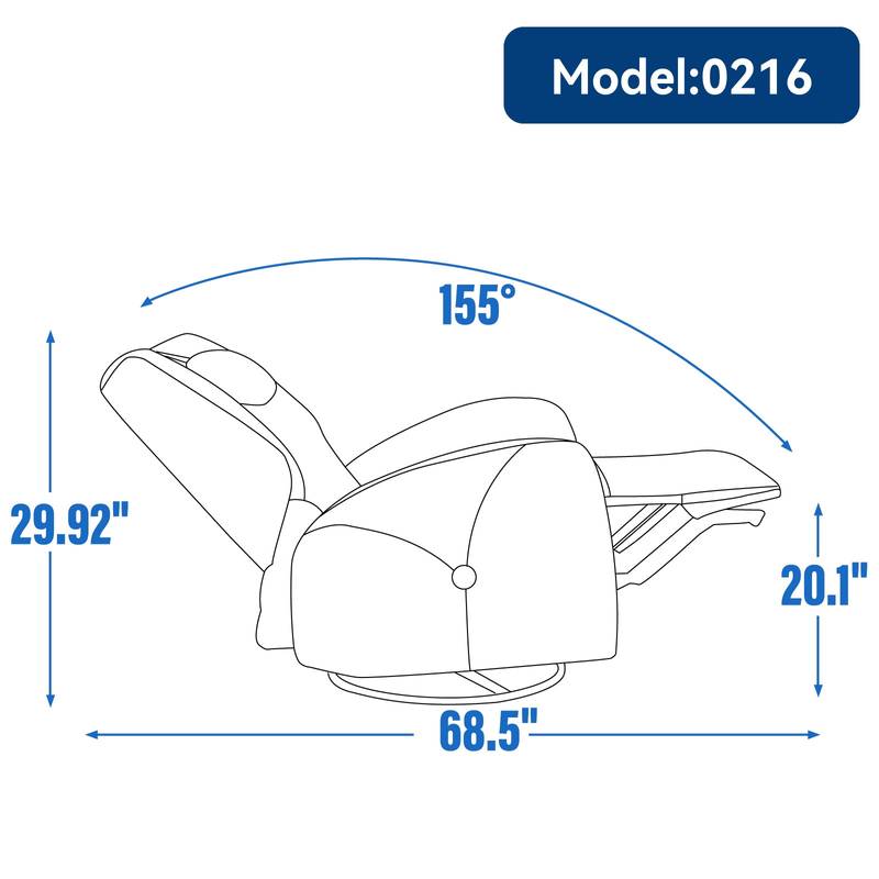 Cozy Luxe Recliner with Swivel and USB Charging