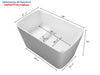 Square Japanese Soaking Tub - Freestanding Acrylic Bliss