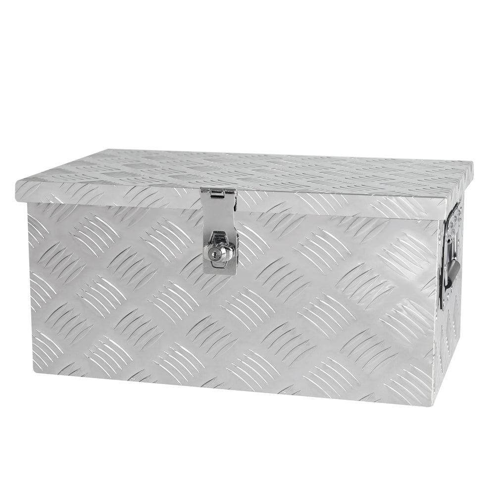 Silver Aluminum Tool Box for Trucks and Trailers - Secure Storage Solution!