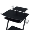 Sleek Black Gaming Desk with Convenient Keyboard Tray