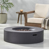 Cozy Outdoor Round Fire Pit in Dark Gray