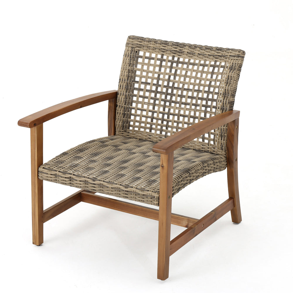 Chic Duo: Hampton Wood & Wicker Chairs