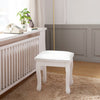 Chic White Makeup Stool with Cozy Cushion