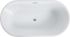 Chic White Freestanding Soaking Tub with Sleek Drain