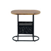 Chic Acacia Oval Side Table with Magazine Organizer