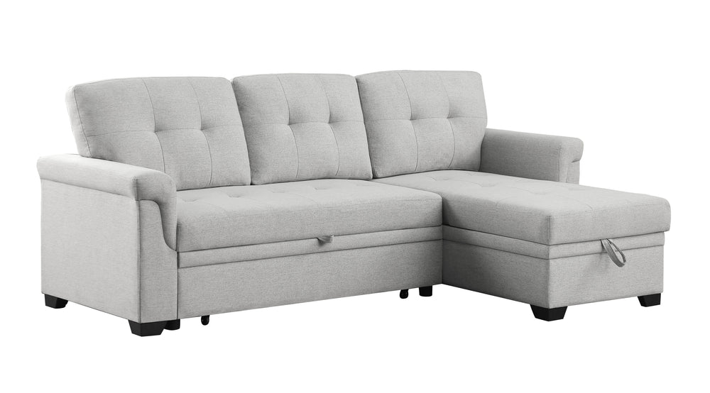 Cozy Haven Light Gray Reversible Sleeper Sofa with Storage Chaise