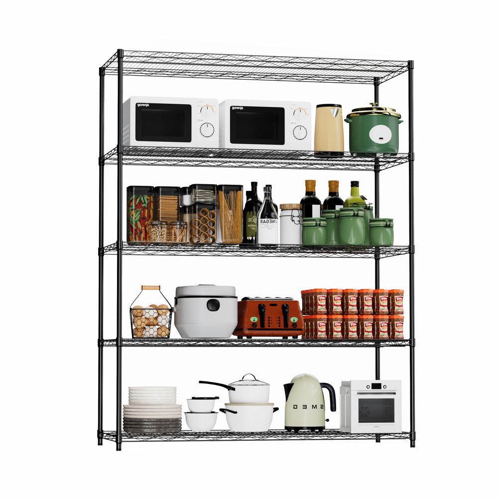 Sturdy Rolling Shelves - Heavy-Duty 5-Layer Organizer with Adjustable Feet