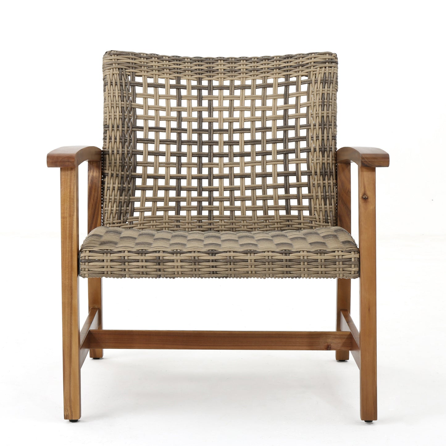 Chic Duo: Hampton Wood & Wicker Chairs