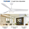 Sleek LED Ceiling Fan with White Blades