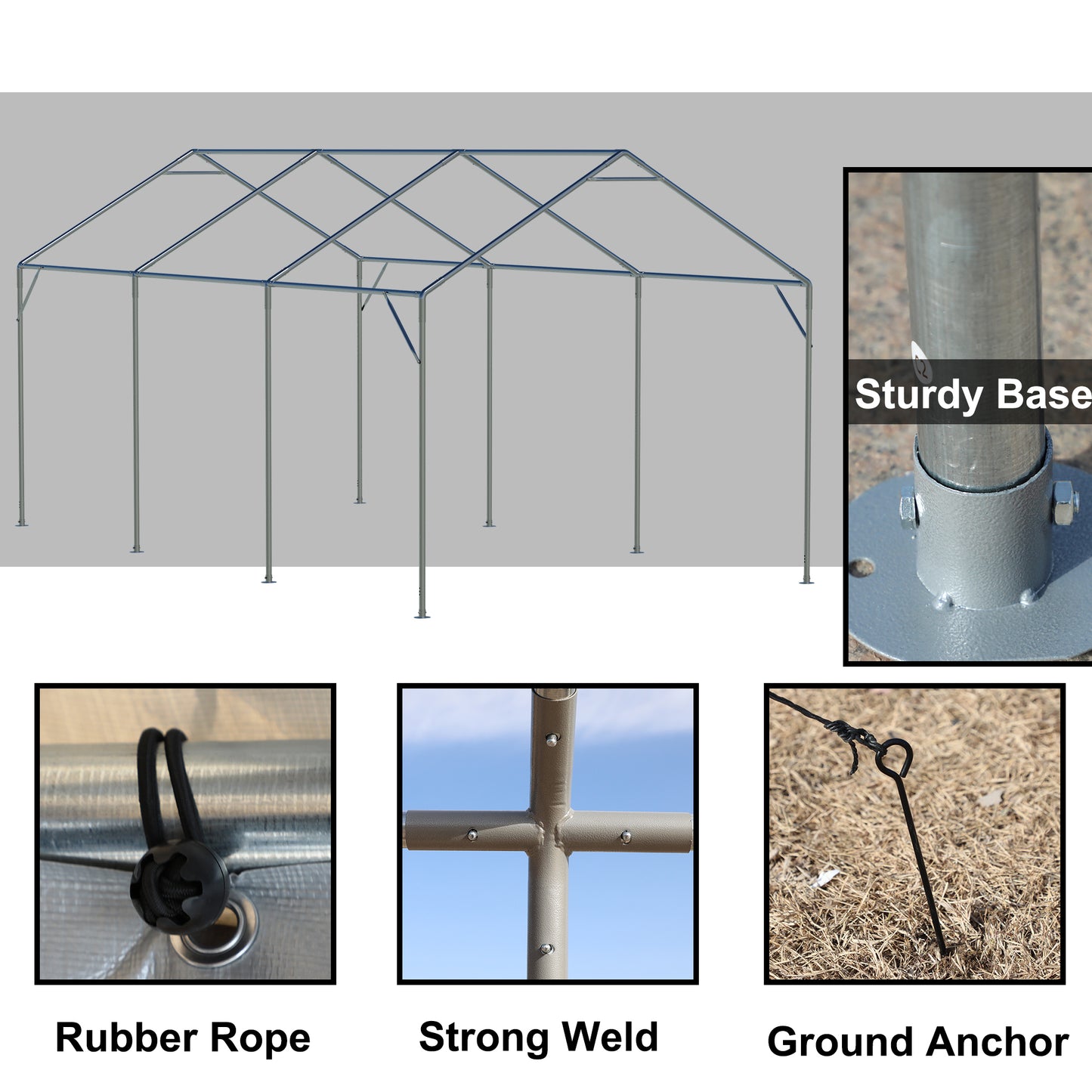 Ultimate Boat Shelter Canopy with Ventilated Windows