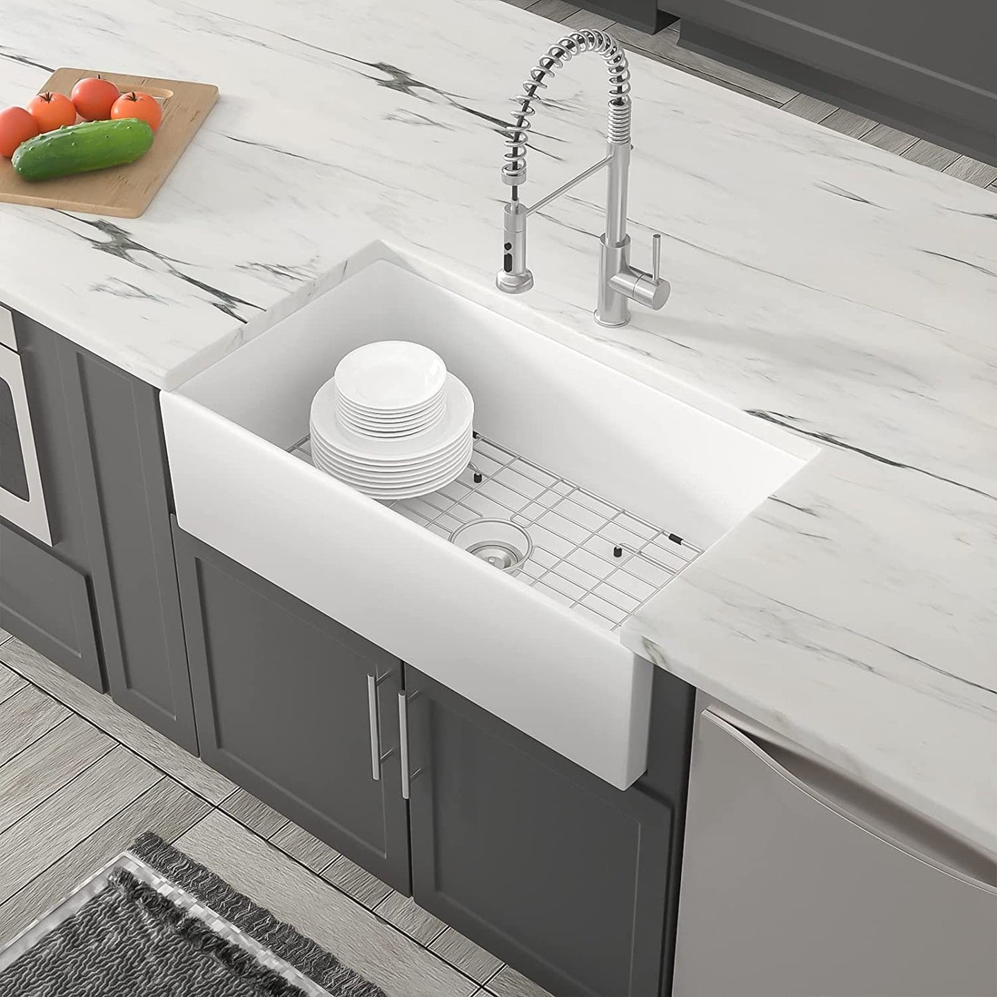 Charming Farmhouse White Apron Sink