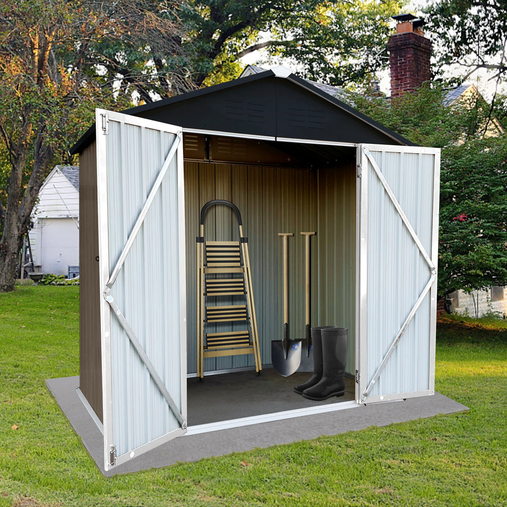 Sleek Brown & Black Apex Storage Shed