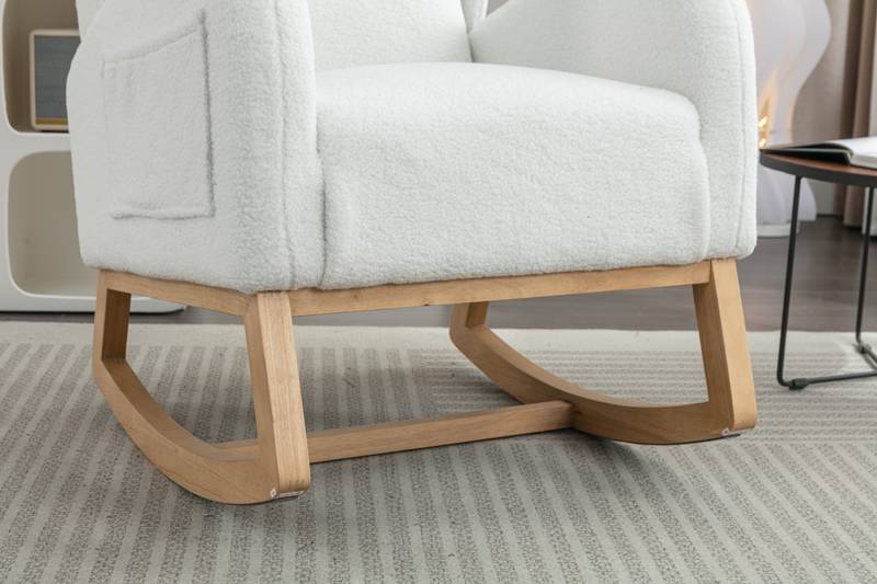 Cozy Ivory Teddy Rocking Chair