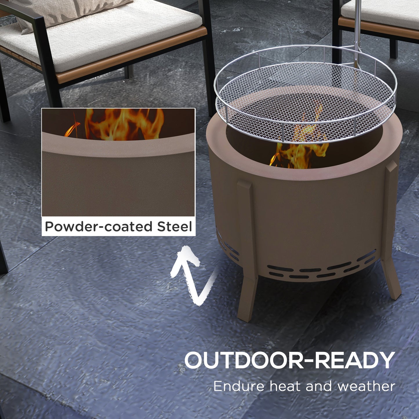 Outsunny Smokeless Fire Pit & Grill – The Ultimate Portable Bonfire Solution!