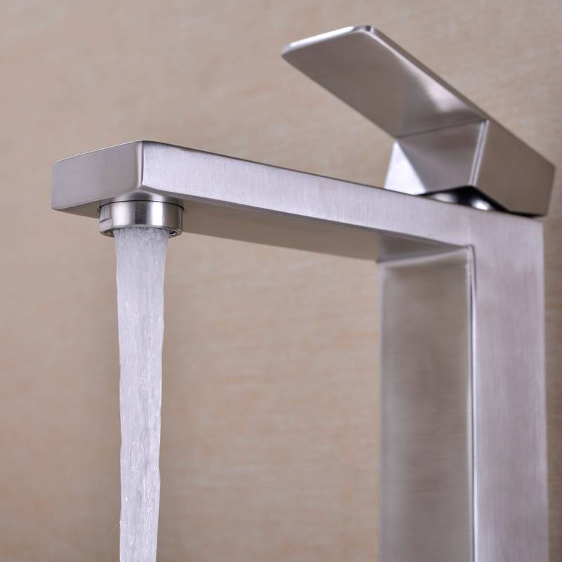 Sleek Brushed Nickel Bathroom Faucet
