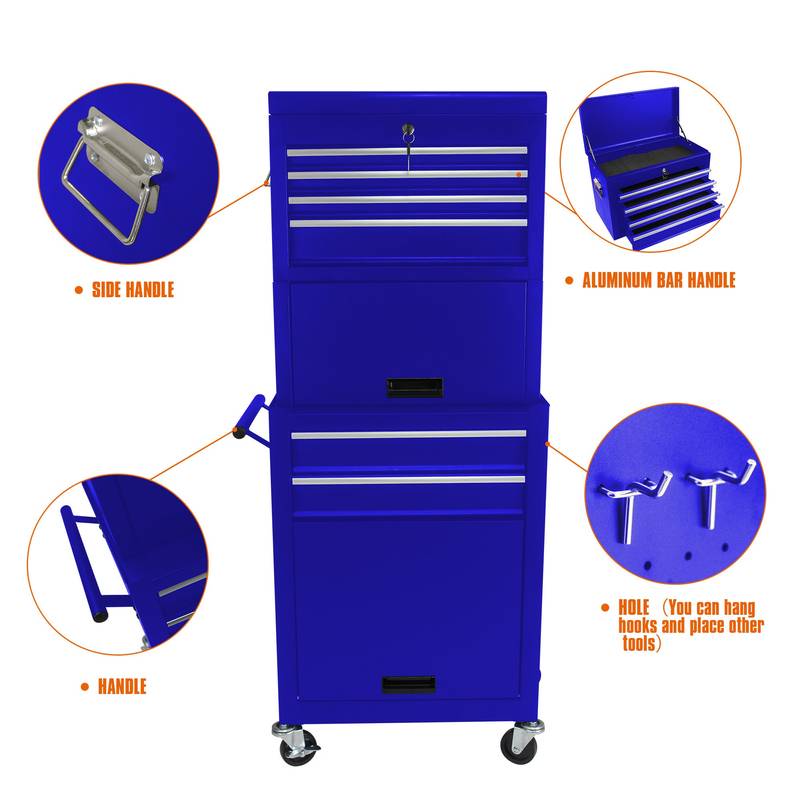 Blue Rolling Tool Chest with 6 Drawers