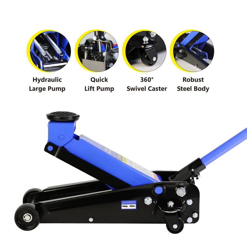 Blue Racer Hydraulic Floor Jack - Quick Lift & Low Profile
