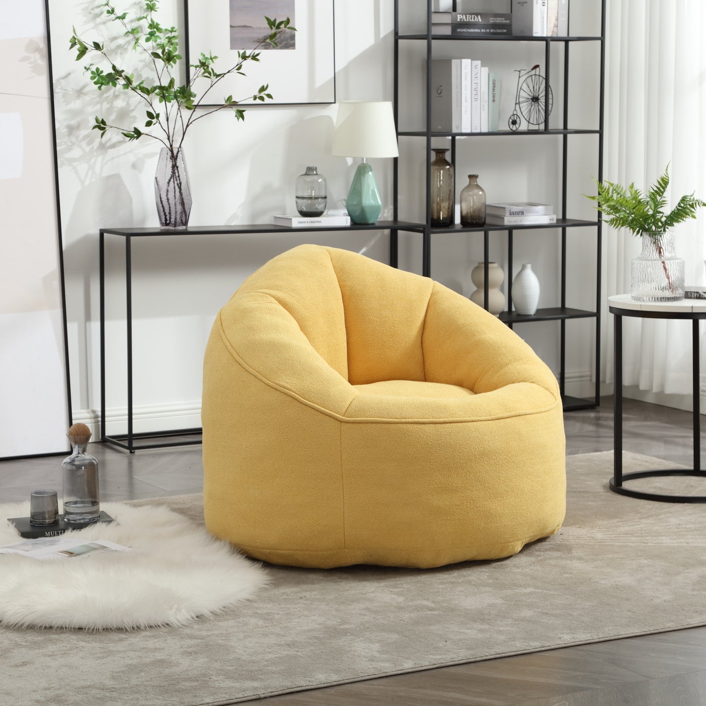 Cozy Foam Bean Bag Chair with Footrest