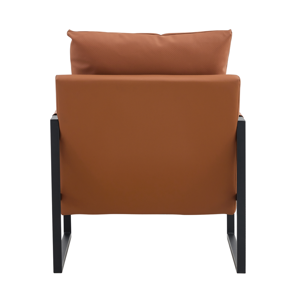 Chic Mid-Century PU Leather Armchair