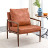 Chic Walnut Armchair with Plush Comfort