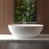 Luxury Soaking Stone Bathtub - Elegant Matte White Design