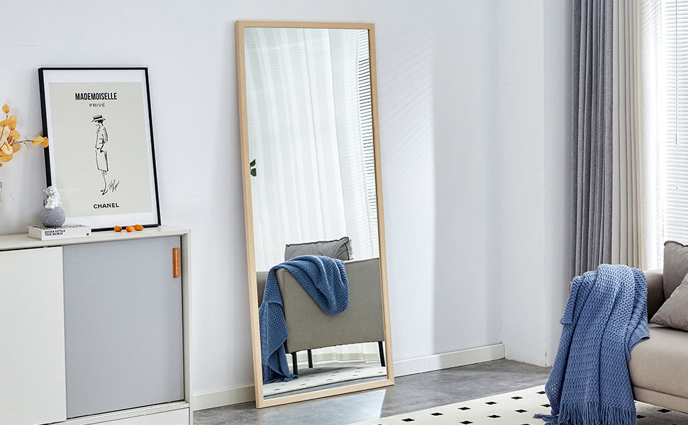 Elegant Full-Length Solid Wood Mirror