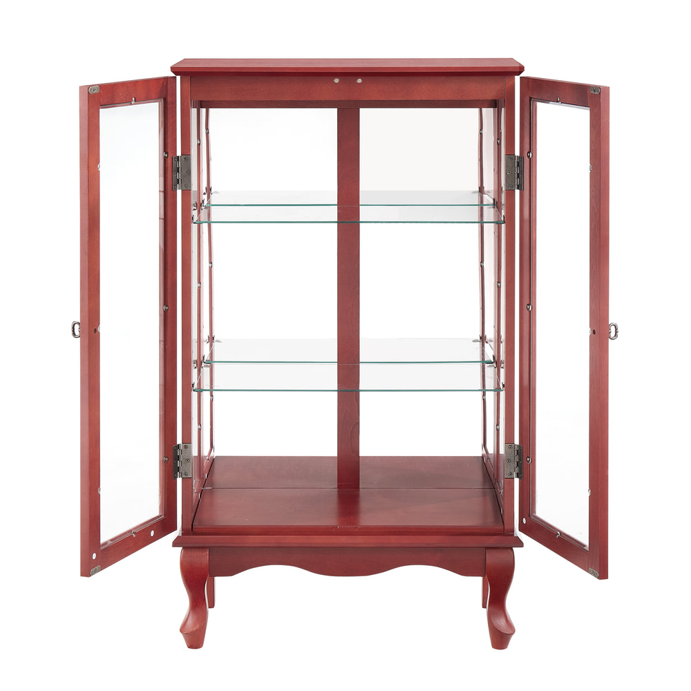 Charming Lighted Curio Cabinet with Glass Doors