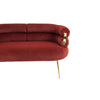 Chic Curved Loveseat in Wine Red