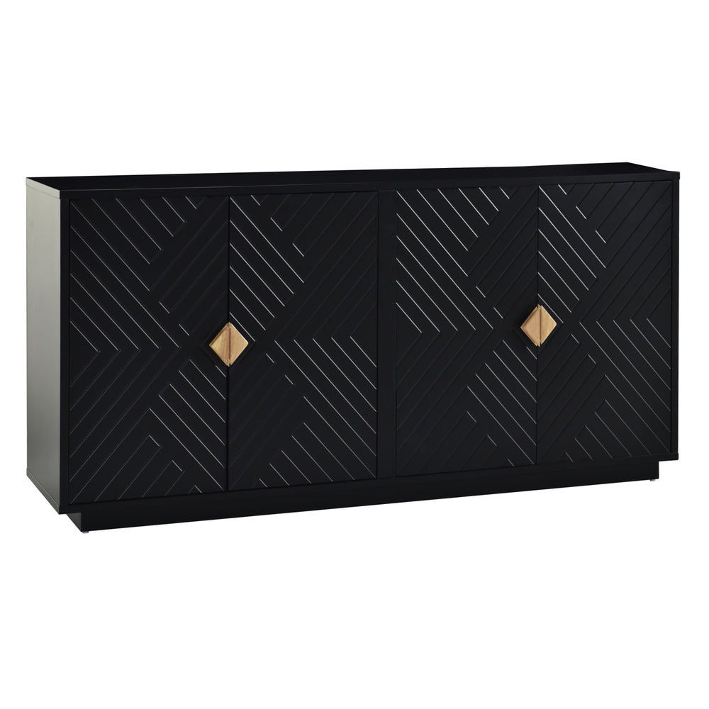 Sleek Storage Sideboard with Wooden Handles