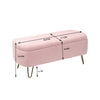 Chic Pink Storage Bench with Gold Legs