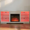 Modern Electric Fireplace TV Stand with LED Lights and USB Charging