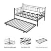 Vintage Metal Twin Daybed with Trundle - Stylish & Space-Saving Comfort