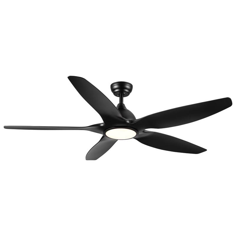 Sleek LED Ceiling Fan with Black Blades