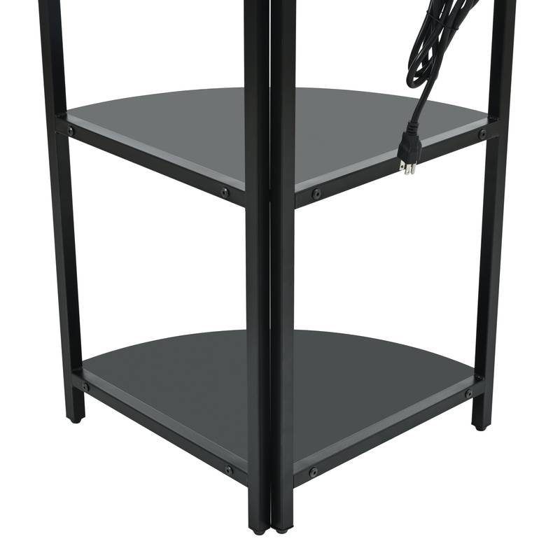 Illuminate Corner Shelf with USB & Glass Holder
