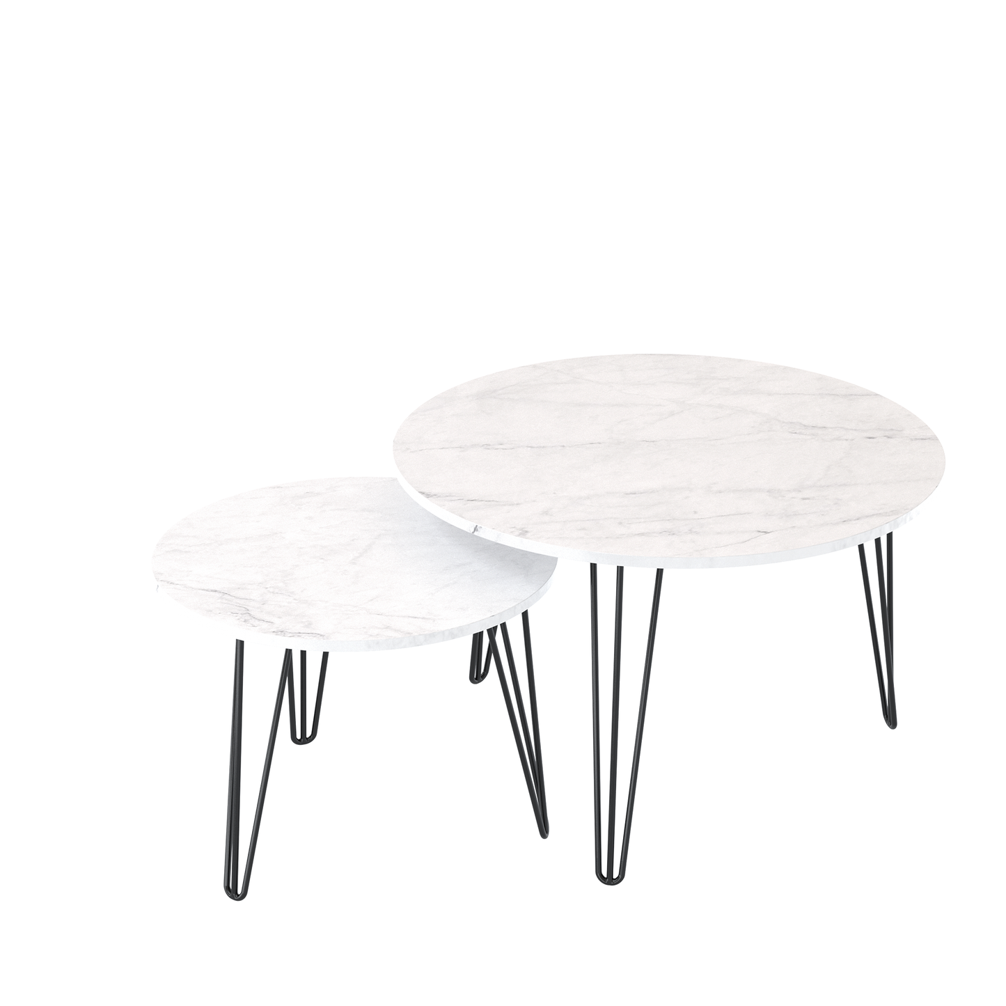 Chic Marble Nesting Tables - Set of Two