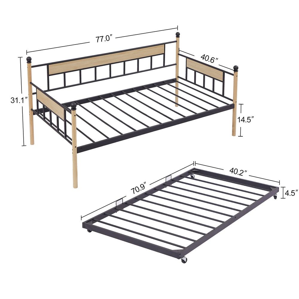 Black Trundle Daybed Sofa