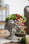 Chic Cement Bust Planter for Home & Garden