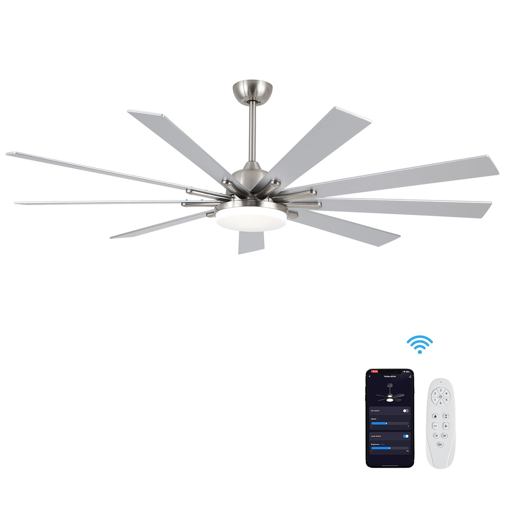 Smart Brushed Nickel Ceiling Fan with Remote Control