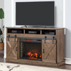 Cozy Barnwood Electric Fireplace TV Stand