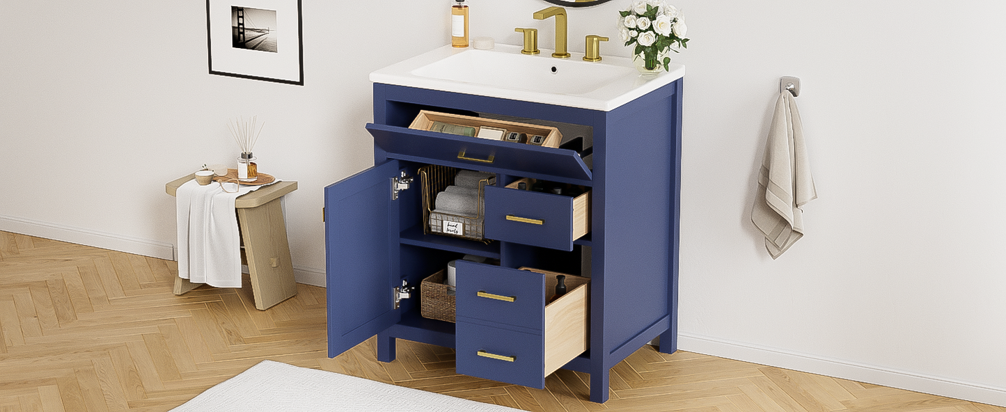 Blue Bliss Bathroom Vanity with Ceramic Sink