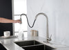 Sleek Brushed Nickel Kitchen Faucet with Pull-Down Sprayer