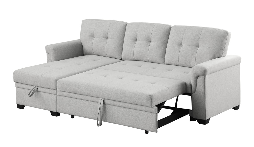 Cozy Haven Light Gray Reversible Sleeper Sofa with Storage Chaise