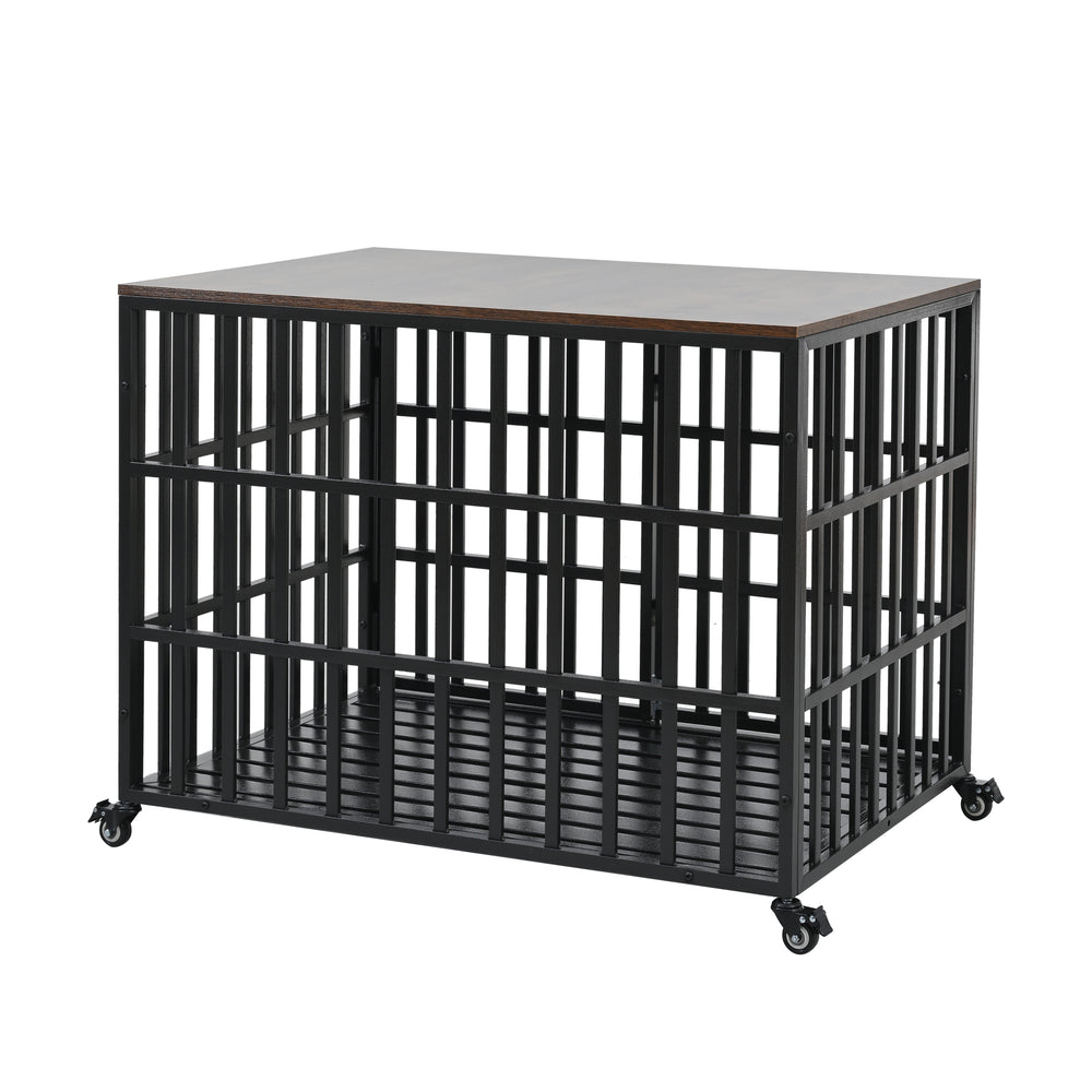 Stylish Heavy Duty Dog Crate with Wheels