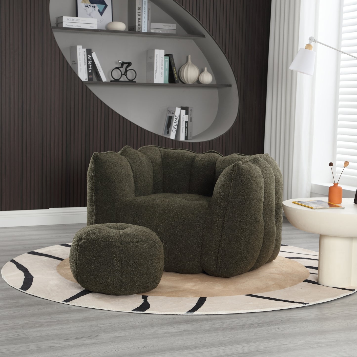 Cozy Nest Bean Bag Sofa with Footstool