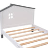 Cozy House-Style Twin Bed in White & Gray