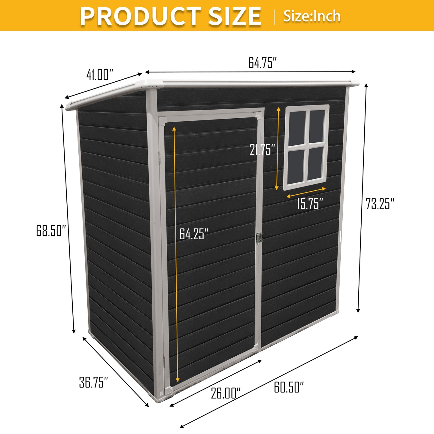 Outdoor Storage Shed for Patio Gear - Black