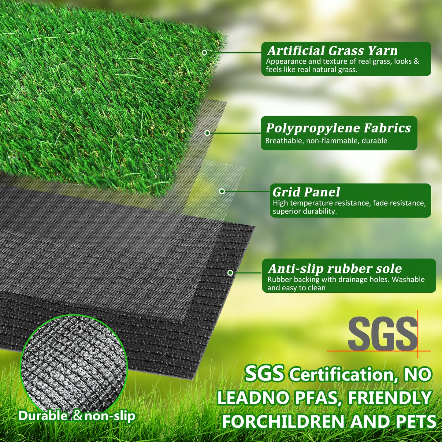 Lush Green Outdoor Turf Runner – Perfect for Patios, Balconies, and Gardens!