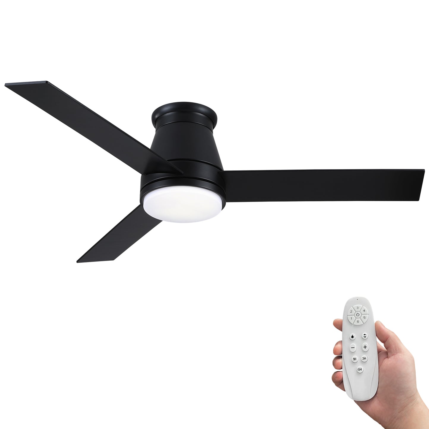 Sleek Black Ceiling Fan with Light