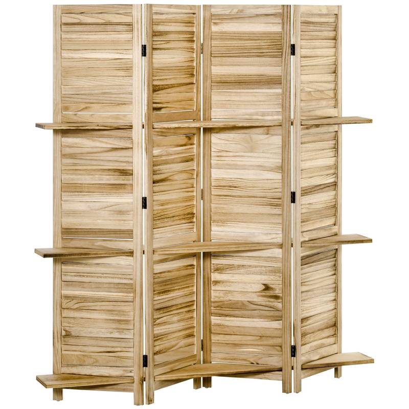 Cozy Divider – Stylish Wood Privacy Screen with Shelves