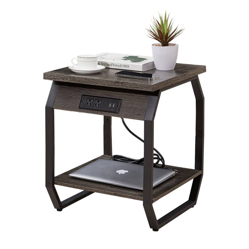 Stylish Charging End Tables - Set of Two with USB Ports